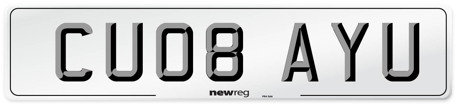 CU08 AYU Number Plate from New Reg
